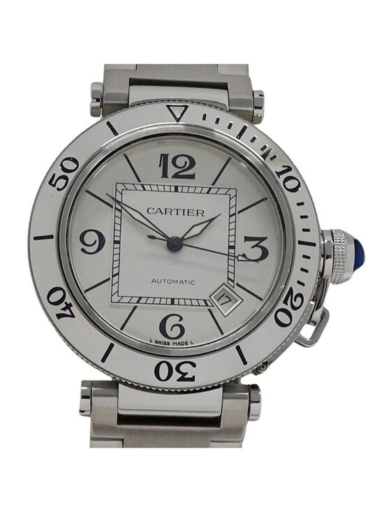 Cartier Watch Pasha Seatimer Date Automatic Winding at Stainless Steel Silver main image 14